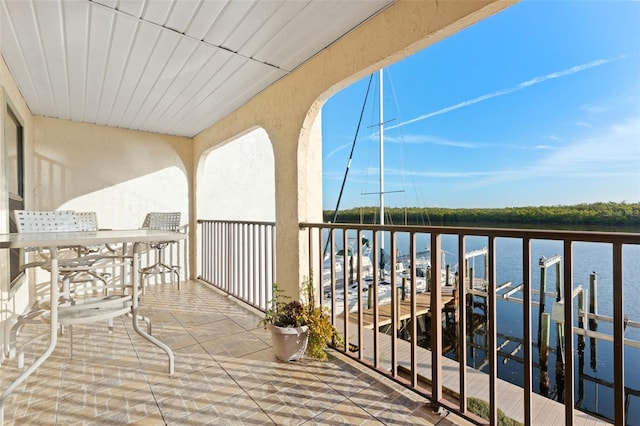 balcony with a water view