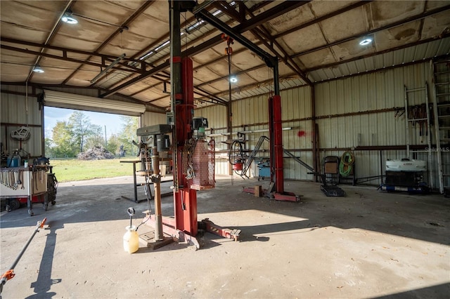 view of garage