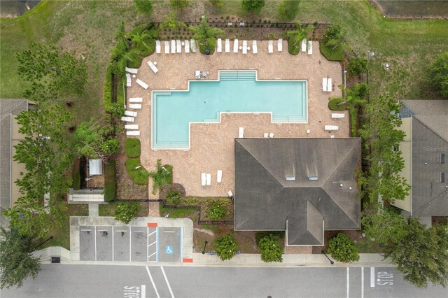 12827 Buffalo Run Dr, Gibsonton, FL 33534 - view from above of property with a pool area
