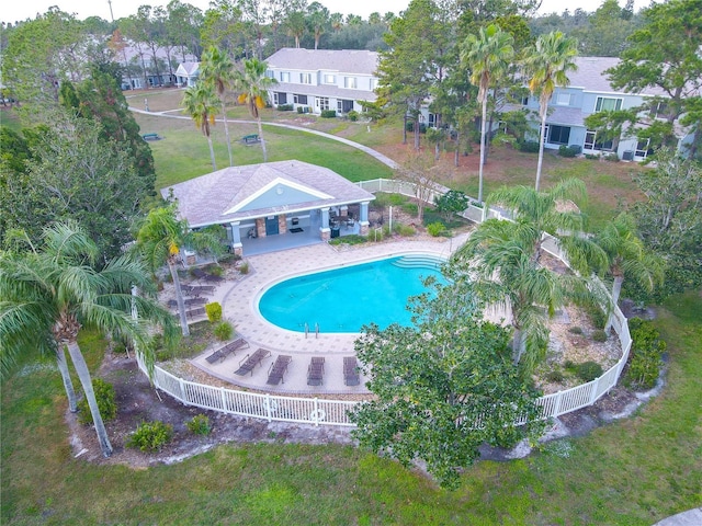 view of pool featuring a patio area