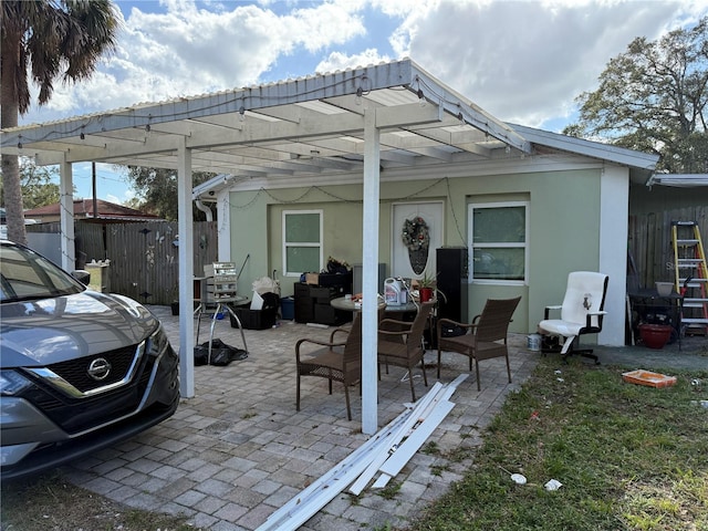 view of patio / terrace with a pergola