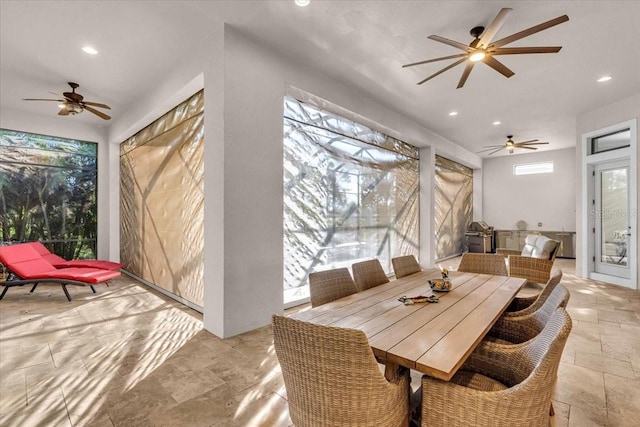 dining area featuring a healthy amount of sunlight