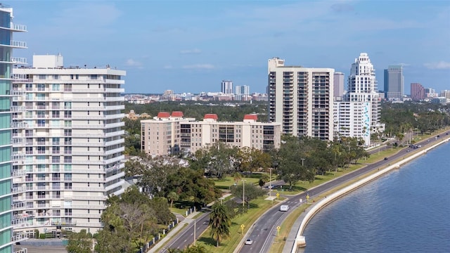 view of city featuring a water view