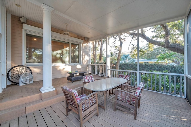 view of sunroom