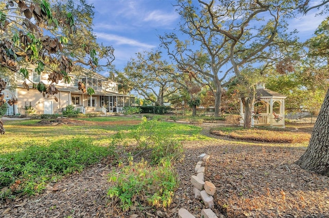 view of yard with a gazebo