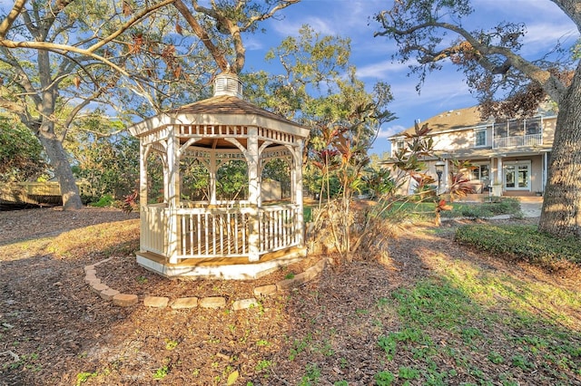 view of yard featuring a gazebo