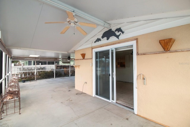 view of patio / terrace featuring ceiling fan