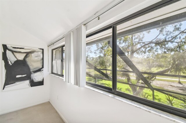 interior space with a healthy amount of sunlight and vaulted ceiling