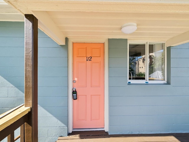 view of doorway to property