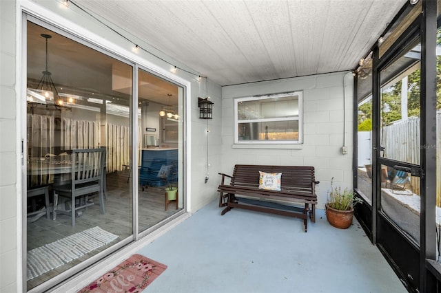 view of sunroom