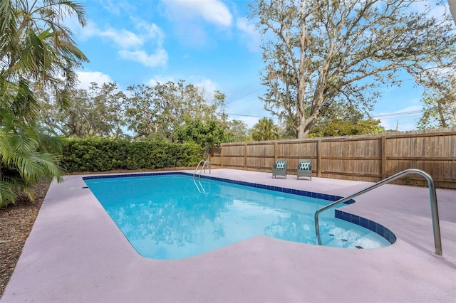 view of swimming pool featuring a patio