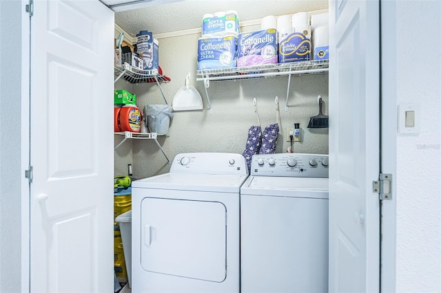 washroom with separate washer and dryer