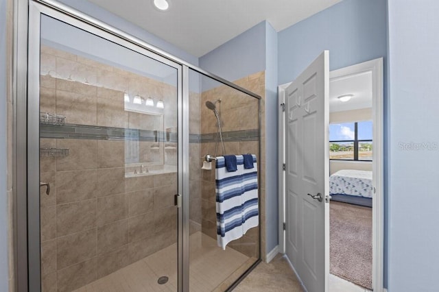 bathroom featuring an enclosed shower