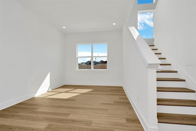 interior space with hardwood / wood-style floors