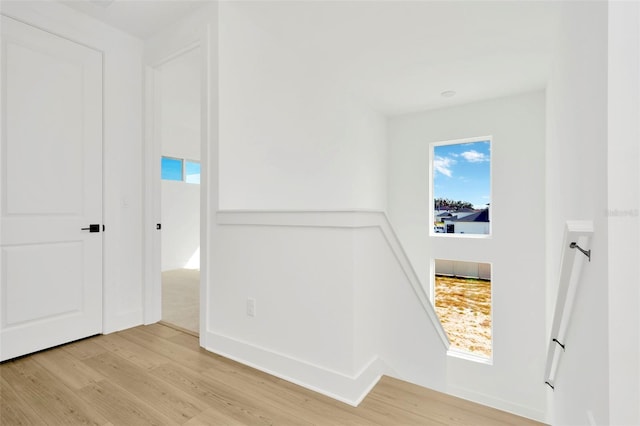 hall featuring light wood-type flooring