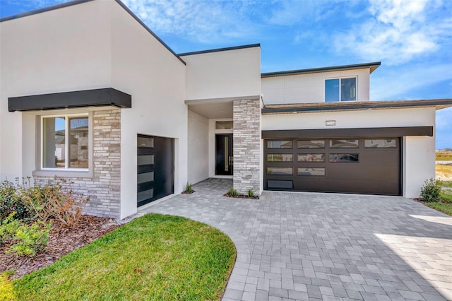 contemporary house with a garage