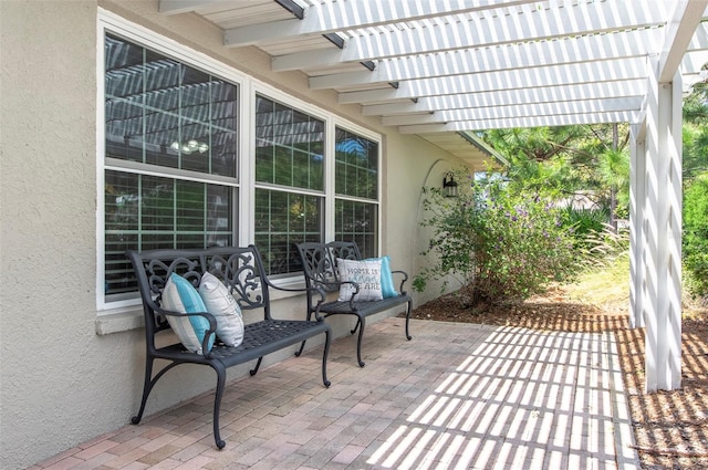 view of patio with a pergola