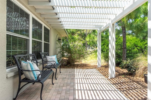 view of patio with a pergola