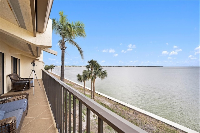 balcony with a water view