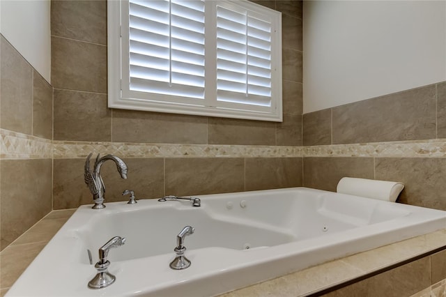 bathroom with a jetted tub