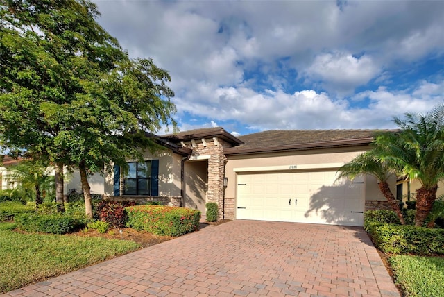 view of front of house with a garage