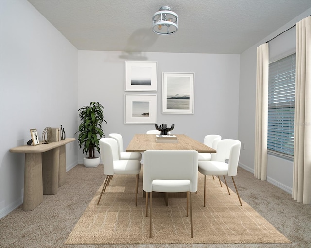 dining area with carpet floors