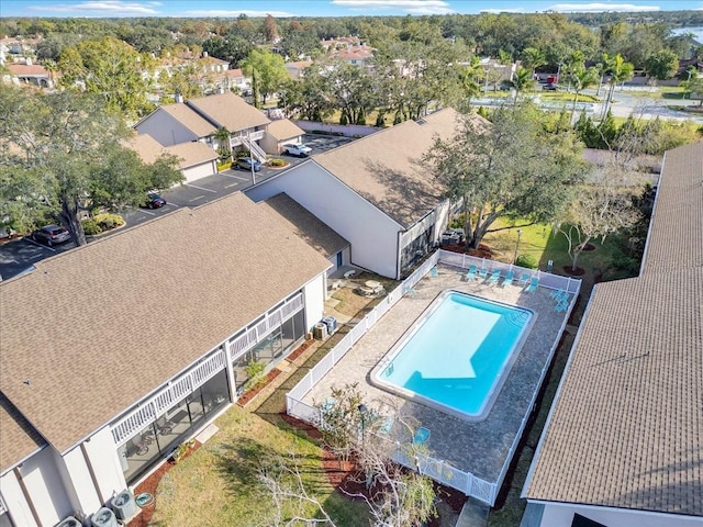 aerial view featuring a residential view