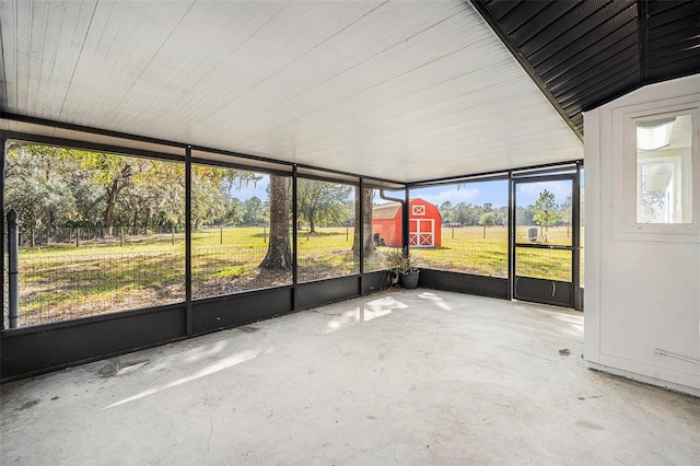 view of unfurnished sunroom