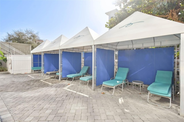 view of patio / terrace with a gazebo