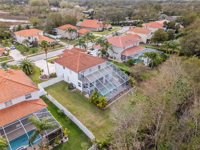 drone / aerial view with a residential view