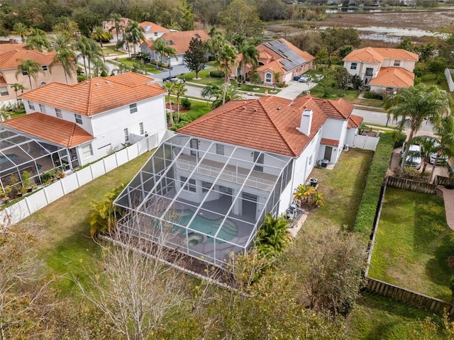 drone / aerial view featuring a residential view