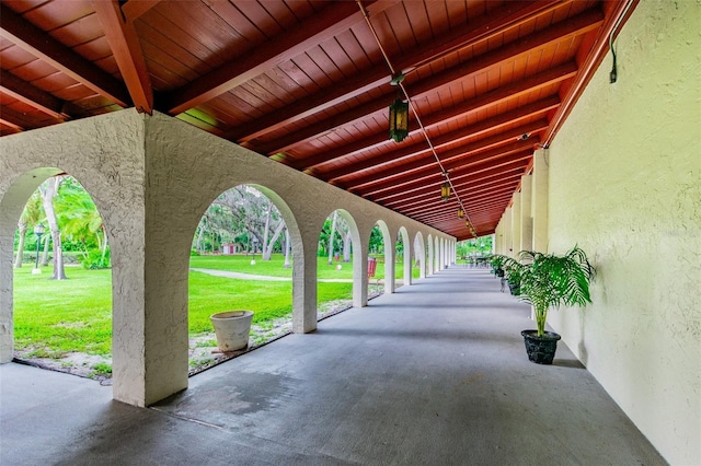 exterior space featuring a lawn