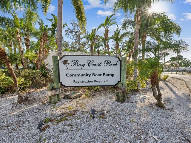 view of community sign