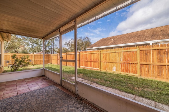 view of unfurnished sunroom