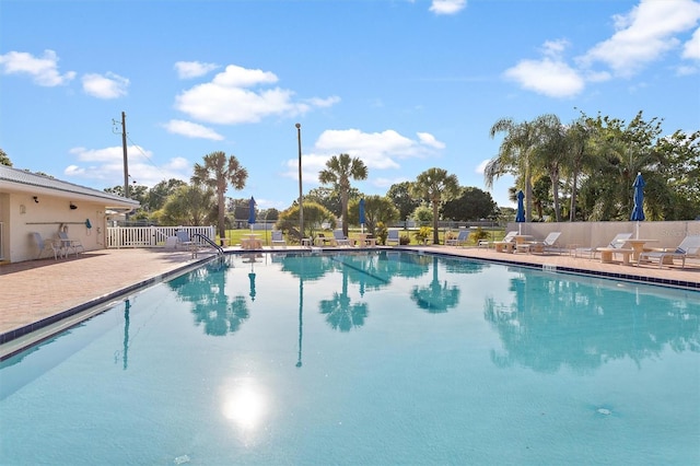 view of pool with a patio area