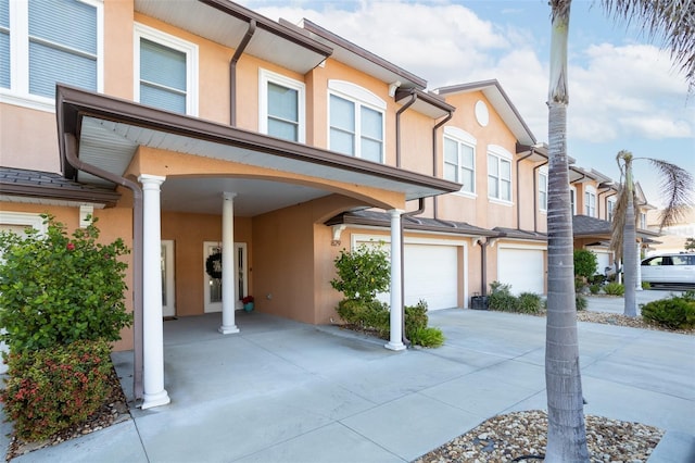 view of property with a garage