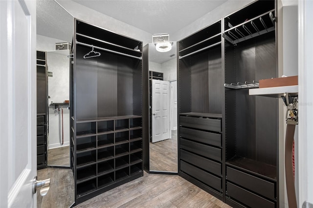 spacious closet featuring wood finished floors