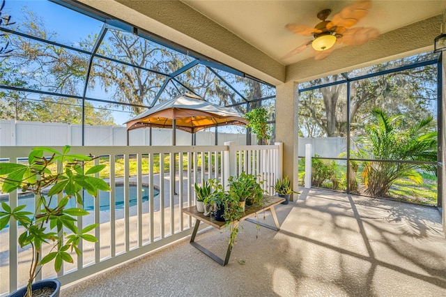 view of unfurnished sunroom