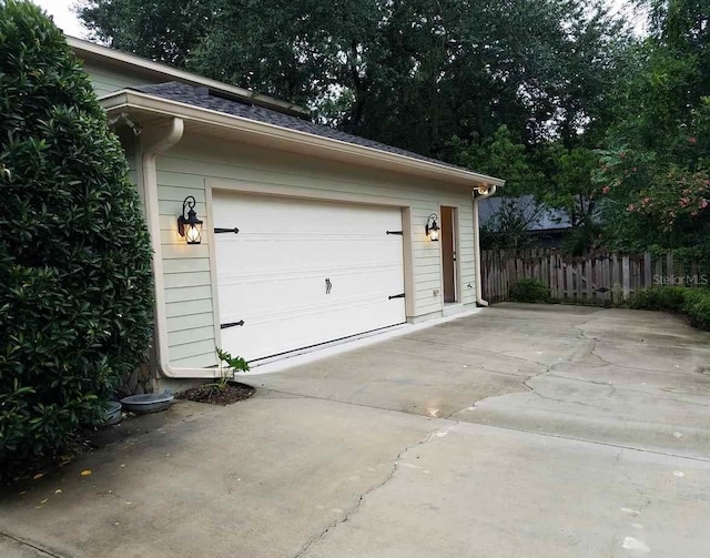 view of garage