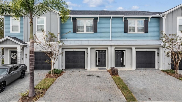 view of property featuring a garage