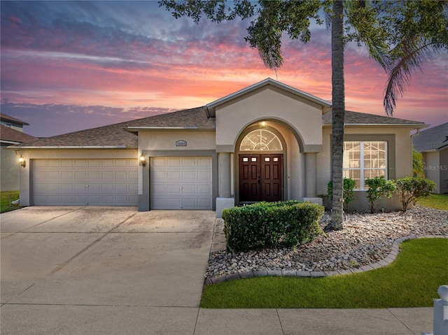 view of front of house featuring a garage