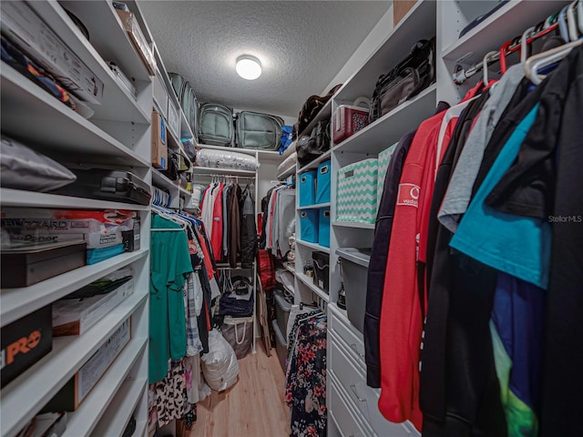 walk in closet featuring light hardwood / wood-style floors