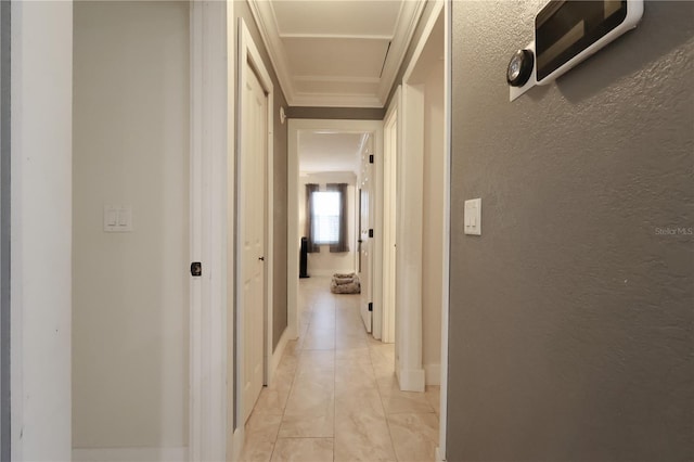 hallway featuring light tile patterned floors