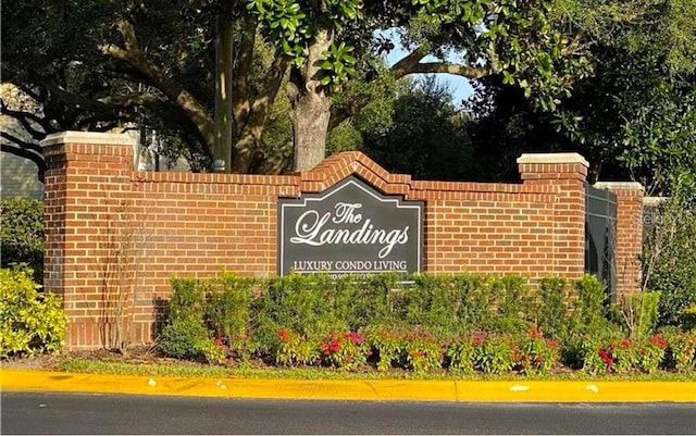 view of community sign