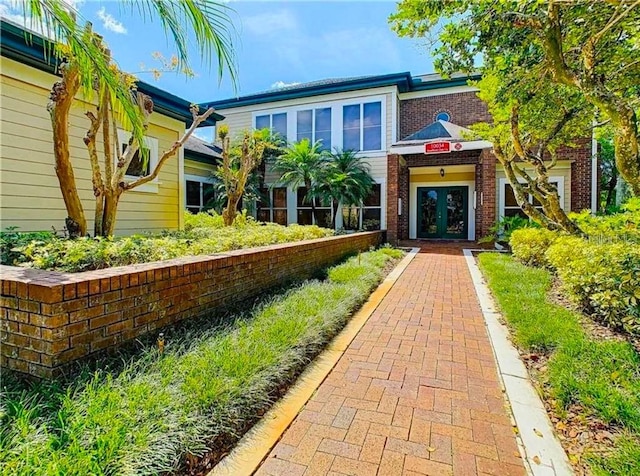 view of front of property with french doors