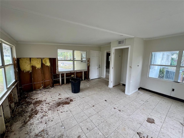 interior space featuring crown molding