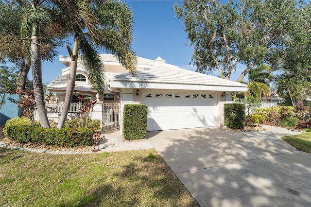 view of front of house with a garage