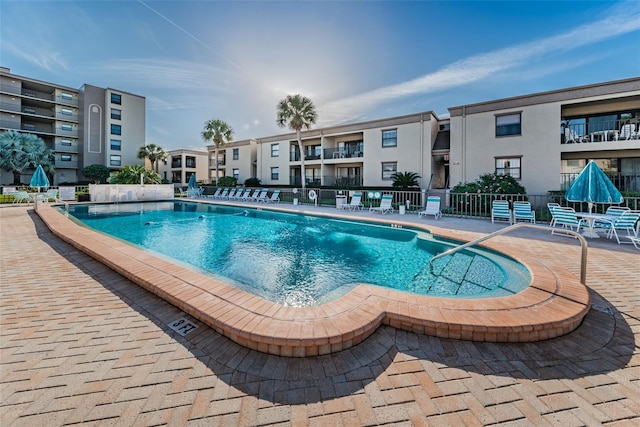 view of pool with a patio