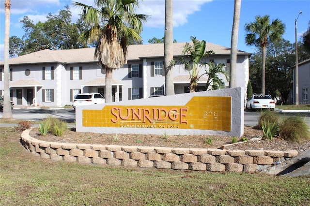 view of community sign