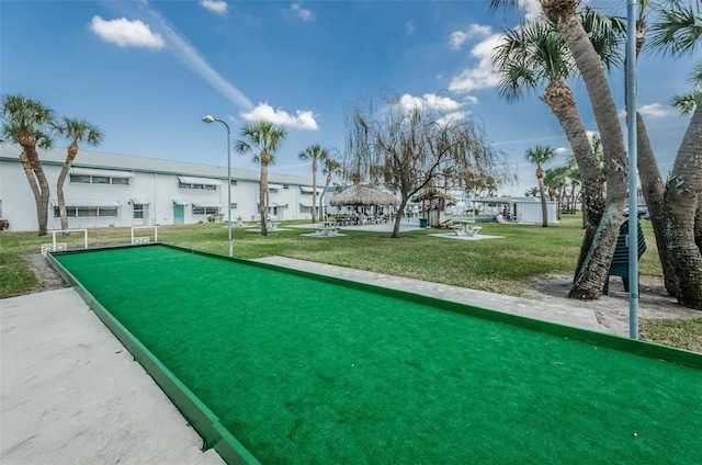 view of home's community with a gazebo and a yard